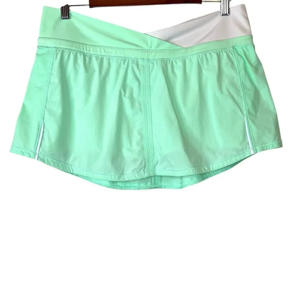 Lululemon Run Pace Skirt in Fresh Teal and White Women's Size 10